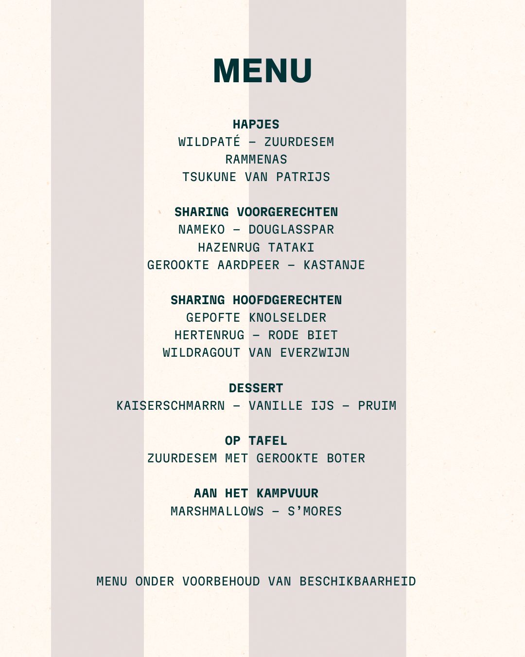 menu foer wild op open vuur bij alix in gent