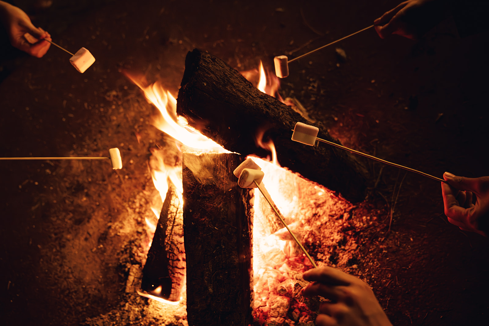 s'mores op het kampvuur bij alix